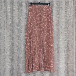 Blush Skirt with White Polka Dots